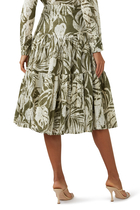 Palm Print Midi Skirt